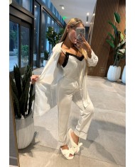 3 piezas de seda italiana, pijama perfecta para todos tus dias