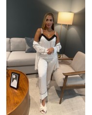 3 piezas de seda italiana, pijama perfecta para todos tus dias